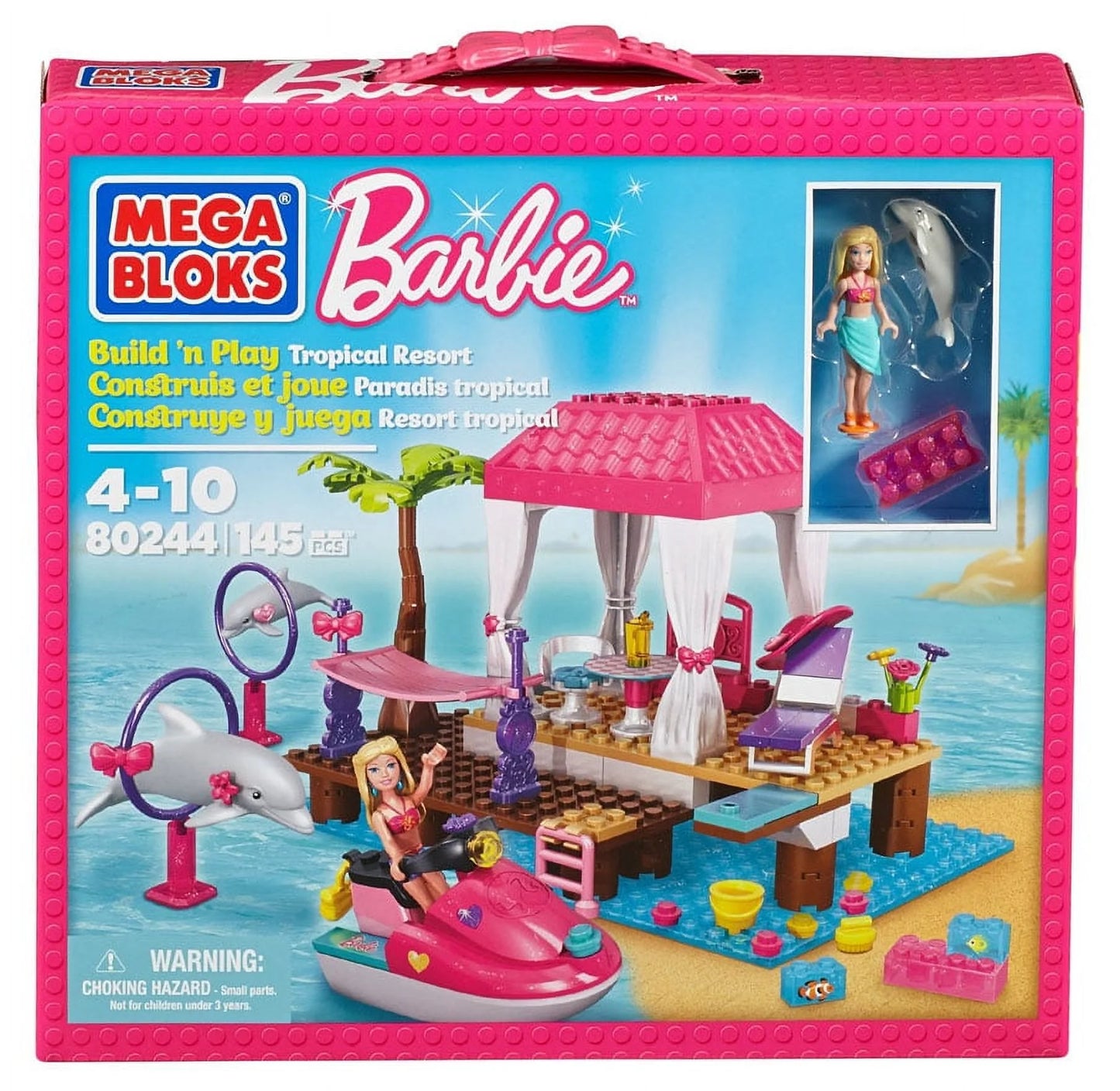 #80244 Play Barbie Mega 'n Build Bloks Resort Tropical